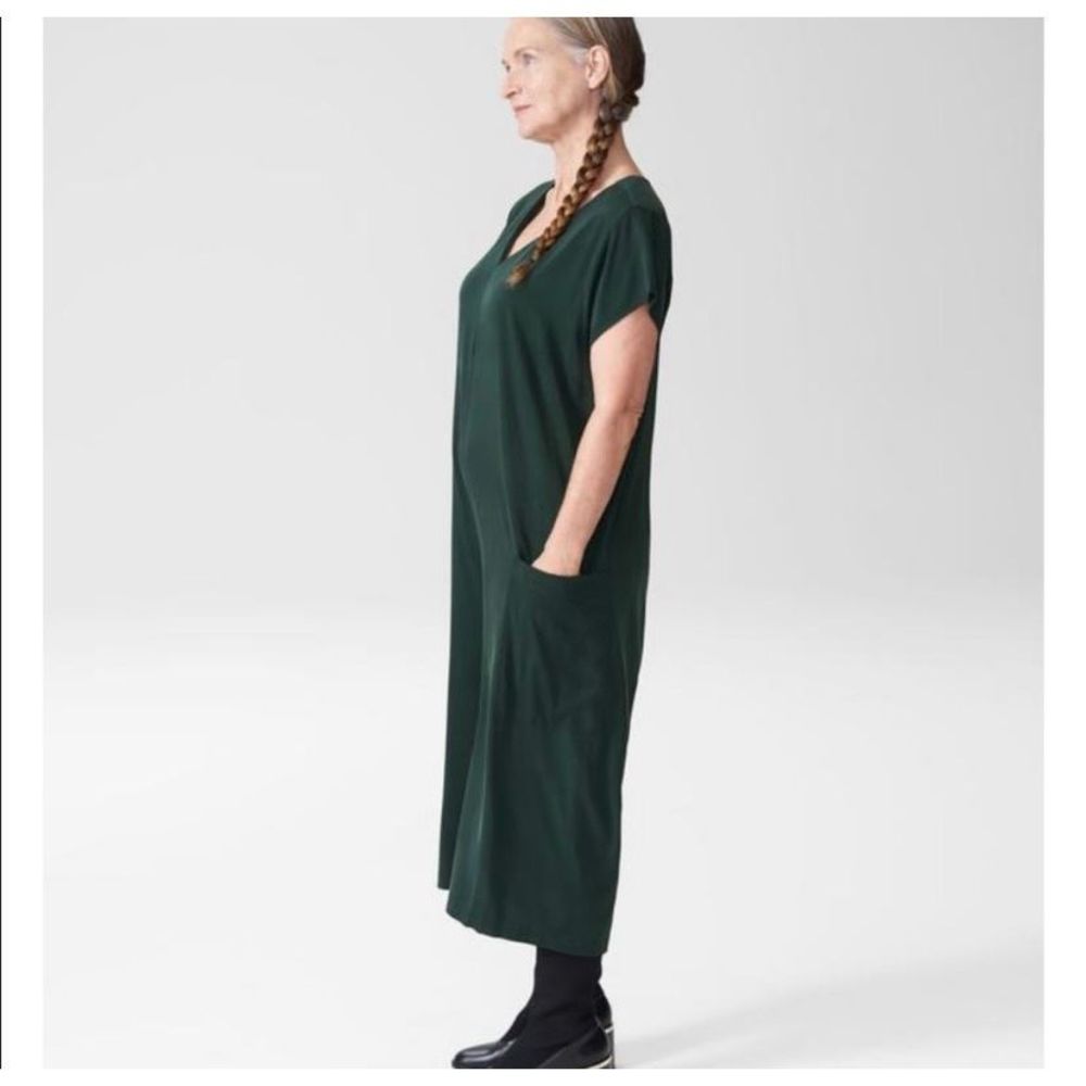 Universal Standard Kia Cupro Jumpsuit Lagenlook Slouch Green Size 14-16 - Picture 2 of 12